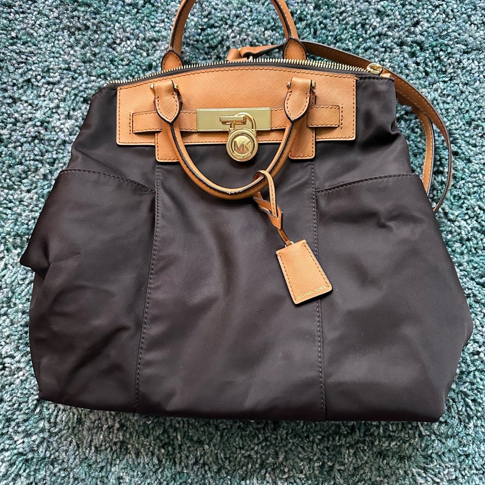 Michael Kors Black and Brown Satchel